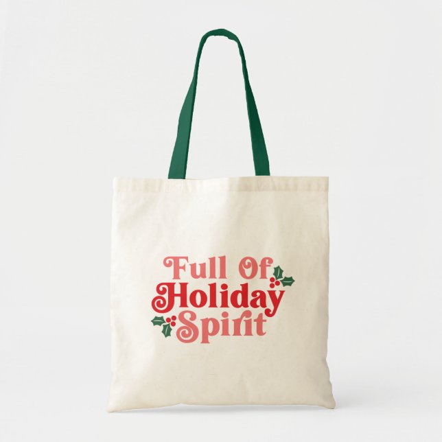 Fullt Helgdag Spirit - Festive Typography Tygkasse (Framsidan)