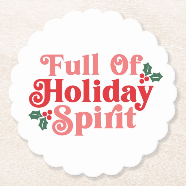 Fullt Helgdag Spirit - Festive Typography Underlägg Papper (Framsida)