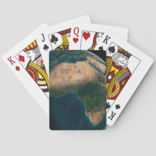 Fullt Jord från rymden ovanför den afrikanska kont Casinokort