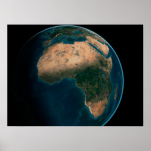 Fullt Jord från rymden ovanför den afrikanska kont Poster