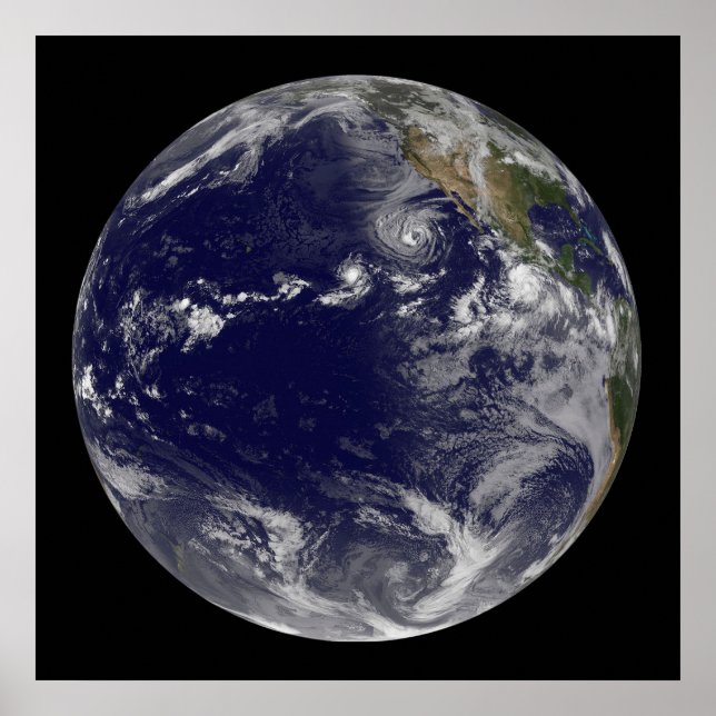 Fullt Jorden med olika tropiska stormar. Poster (Framsidan)