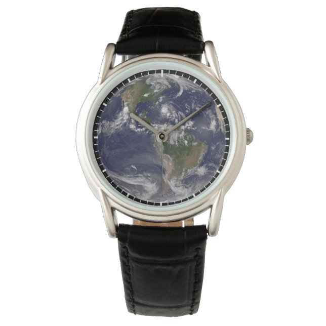 Fullt Jorden med orkanen Irene över Bahamas. Armbandsur (Framsida)