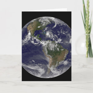 Fullt Jorden med orkanen Irene över Bahamas. Kort