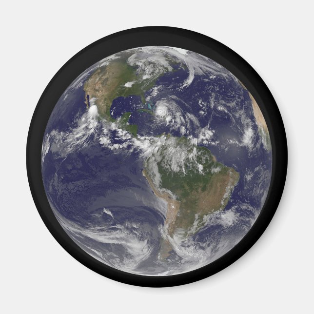 Fullt Jorden med orkanen Irene över Bahamas. Magnet (Framsidan)