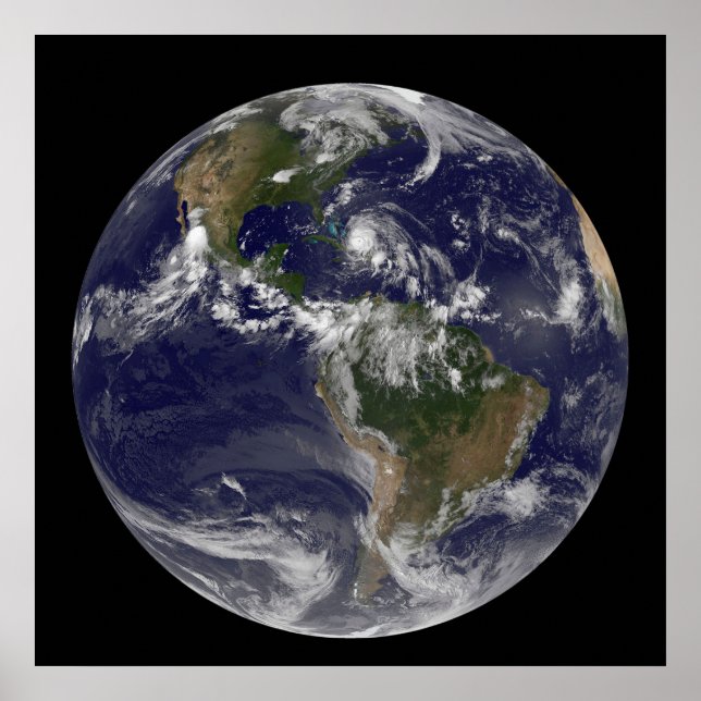 Fullt Jorden med orkanen Irene över Bahamas. Poster (Framsidan)