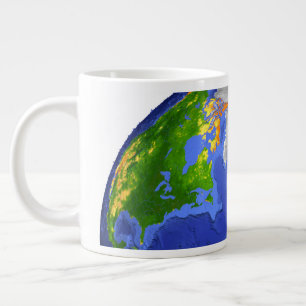Fullt Jorden med topografiska data. Jumbo Mugg