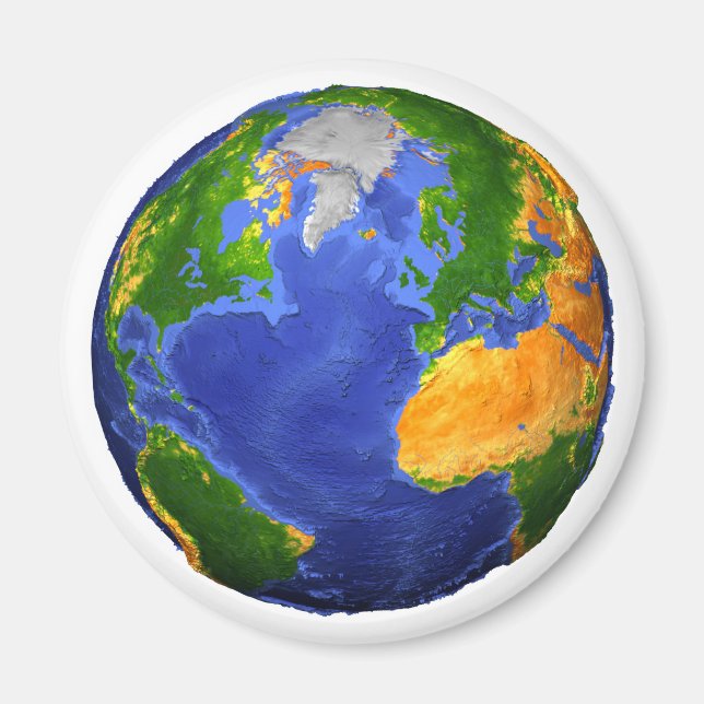 Fullt Jorden med topografiska data. Magnet (Framsidan)