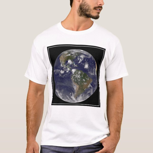 Fullt jorden med tropiska stormar i Atlanten T Shirt (Framsida)