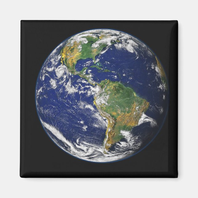 Fullt Jorden som visar det westerna halvklotet Magnet (Framsidan)