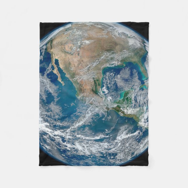 Fullt Jorden som visar Nordamerika och Mexiko. Fleecefilt (Framsidan)