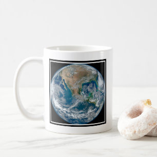 Fullt Jorden som visar Nordamerika och Mexiko. Kaffemugg