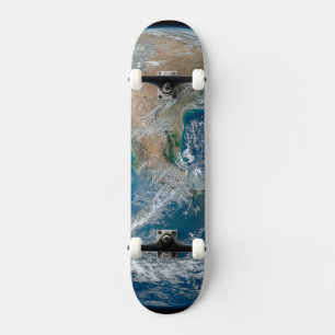 Fullt Jorden som visar Nordamerika och Mexiko. Mini Skateboard Bräda 18,5 Cm