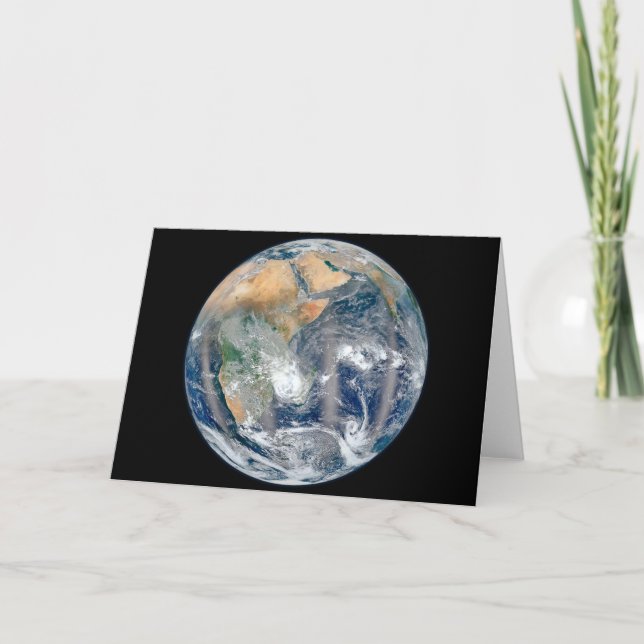Fullt jorden som visar Östran Hemisphere. Kort (Framsida)