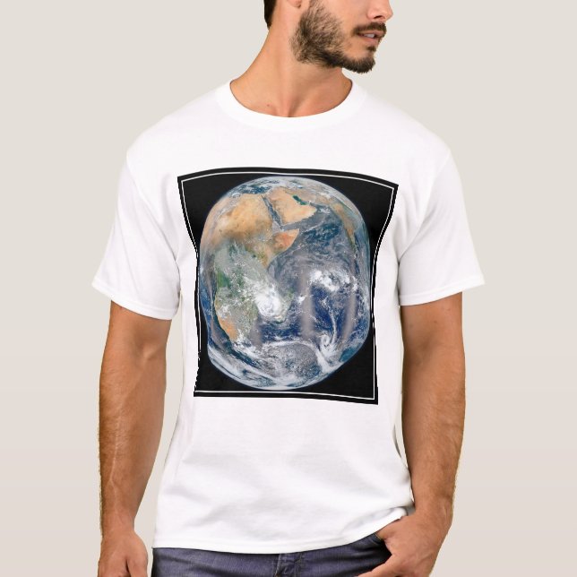 Fullt jorden som visar Östran Hemisphere. T Shirt (Framsida)