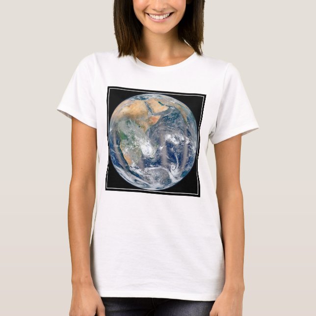 Fullt jorden som visar Östran Hemisphere. T Shirt (Framsida)