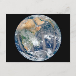 Fullt jorden som visar Östran Hemisphere. Vykort