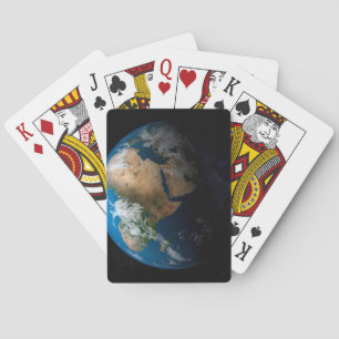 Fullt Jorden visar simulerade moln över Afrikan. Casinokort