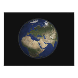 Fullt jordvy över Afrika, Europa och Mittet E Fototryck