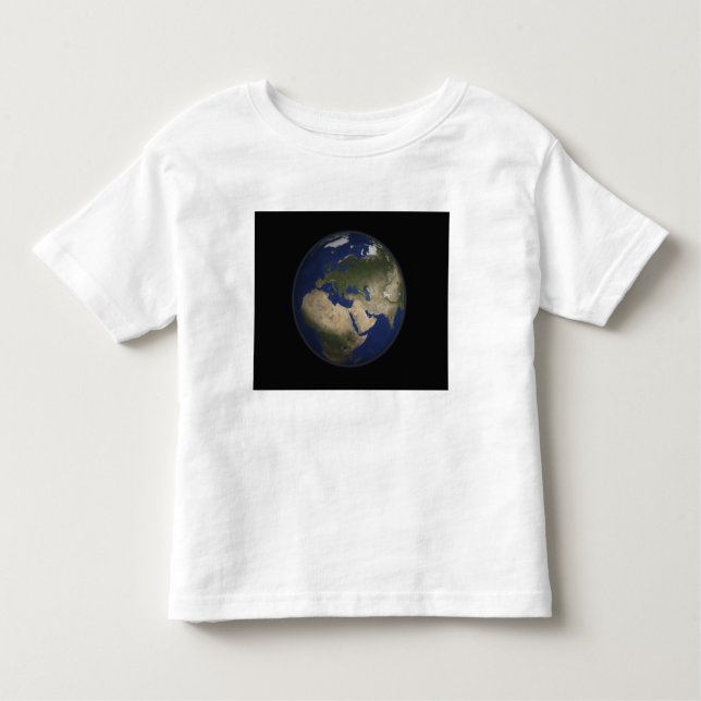 Fullt jordvy över Afrika, Europa och Mittet E T-shirt (Framsida)