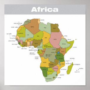 FULLT KARTA i AFRIKAN Poster