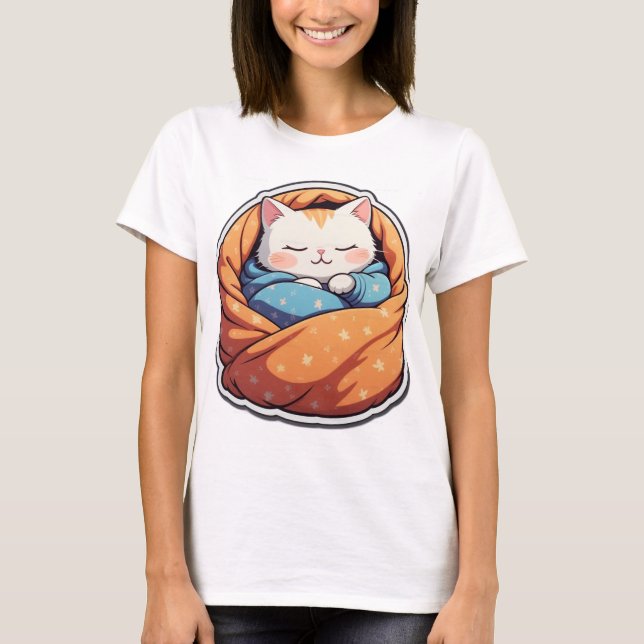 Fullt Lazy Cat T-Shirt - Mysigt och praktisk desig (Framsida)