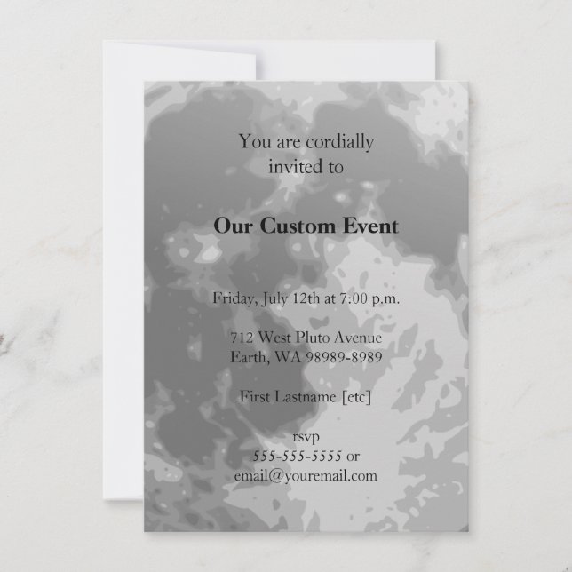 Fullt Luna Måne Inbjudningar (Framsida)