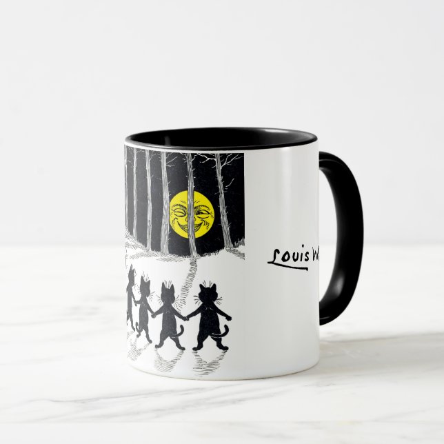 Fullt måne och Katter, Louis Wain Mugg (Framsida höger)