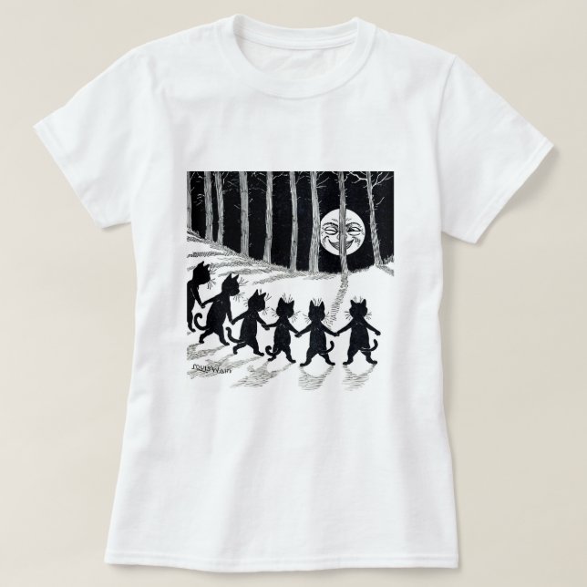 Fullt måne och Katter, Louis Wain T Shirt (Design framsida)