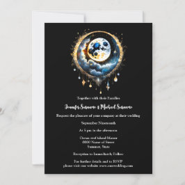 Fullt måne stjärndag himmel celestial chic inbjudningar