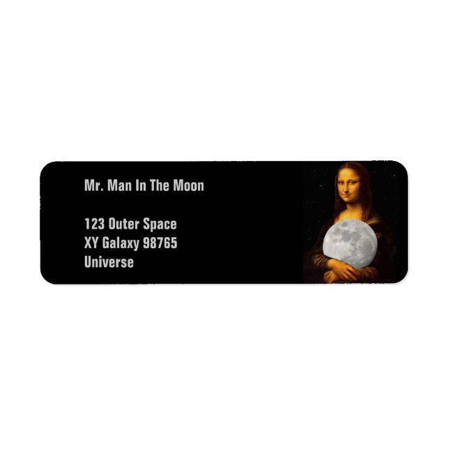 Fullt Moona Lisa Returadress Etikett (Framsidan)