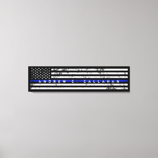 Fullt Namn Extra, långtifrån blå polisens Flagga Canvastryck (Framsida)