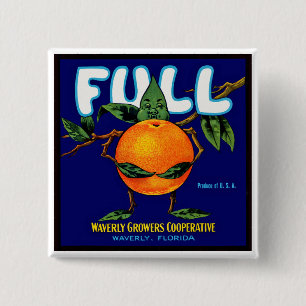 Fullt - Orange Låda-etikett Knapp