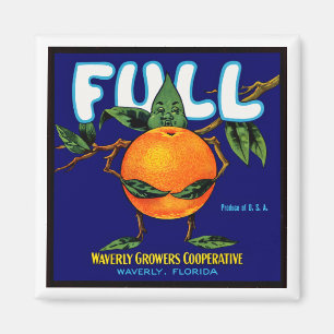 Fullt - Orange Låda-etikett Magnet