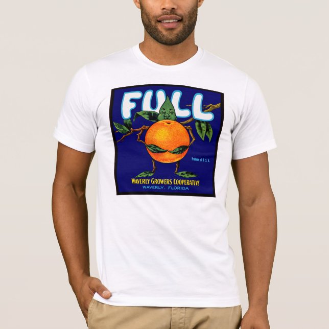 Fullt - orange lådaetikett t-shirt (Framsida)