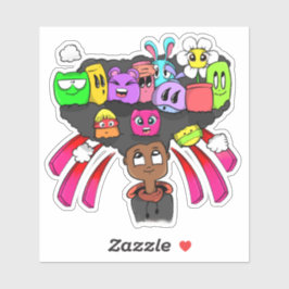 Fullt Page Doodle 01 Vinyl Sticker Klistermärken