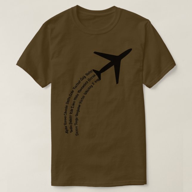 Fullt Phonetic AlphabetCute Flygplan Brev Tee Prem (Design framsida)
