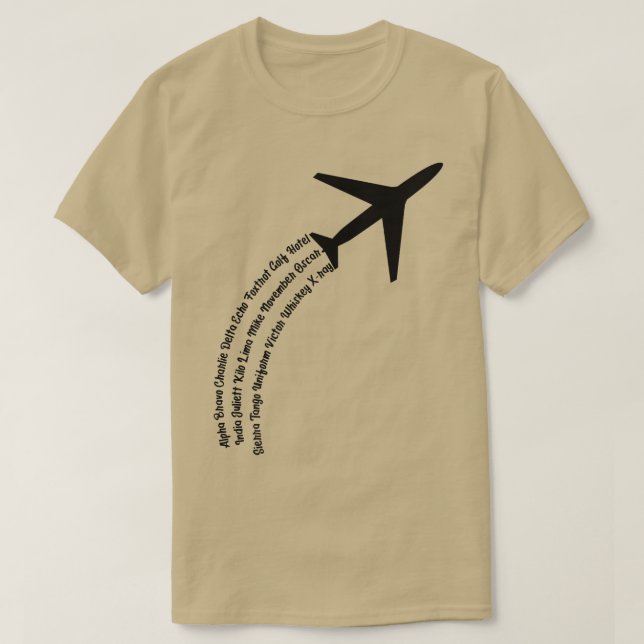 Fullt Phonetic AlphabetCute Flygplan Brev Tee Prem (Design framsida)