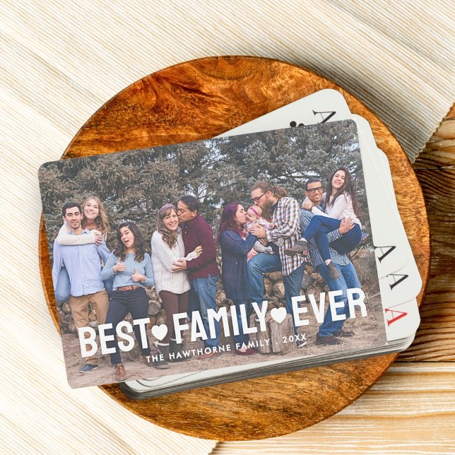Fullt Photo Anpassningsbar Best Family Aldrig Text Casinokort (Skapare uppladdad)