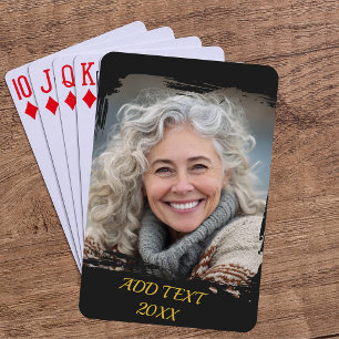 Fullt Photo Anpassningsbar Poker - Black & Guld Casinokort