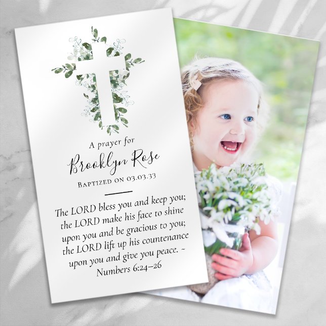 Fullt Photo Baptism Prayer Card (Skapare uppladdad)