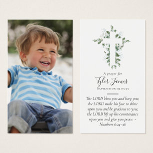 Fullt Photo Baptism Prayer Card Visitkort