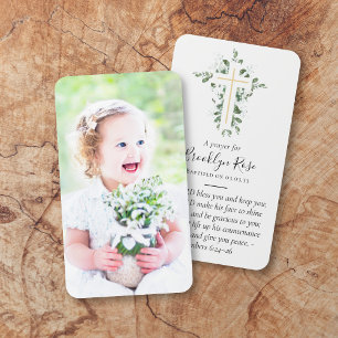 Fullt Photo Baptism Prayer Card Visitkort
