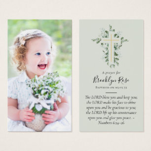 Fullt Photo Baptism Prayer Card Visitkort
