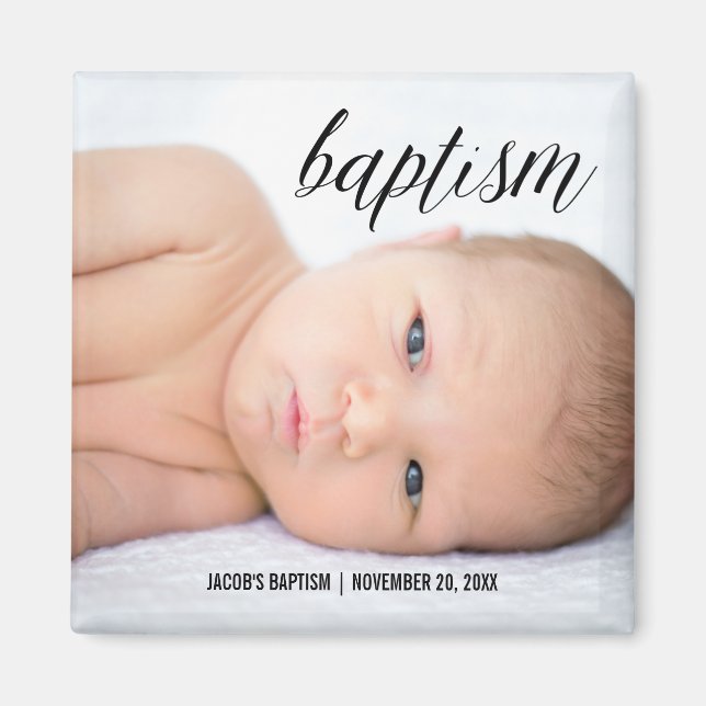 Fullt Photo Baptism Script Magnet (Framsidan)