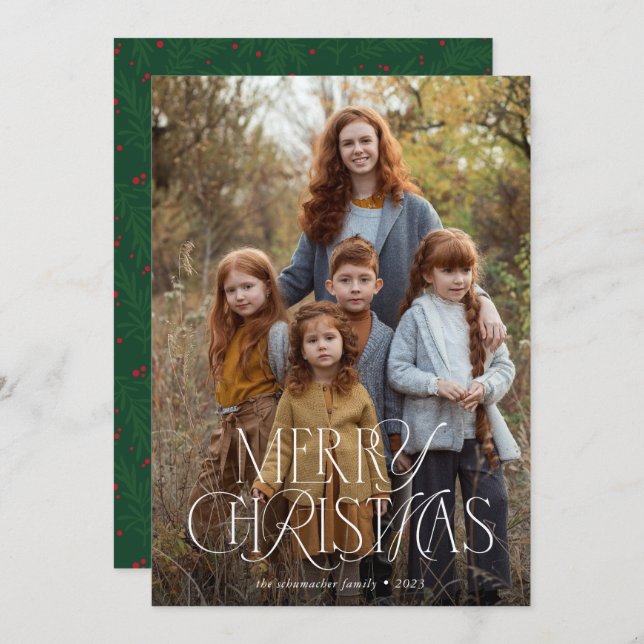 Fullt Photo God jul av blandad elegant Julkort (Fram/baksida)