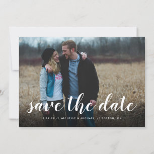 Fullt Photo Hand Lettering Bröllop spara datum Datumet