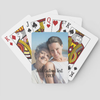 Fullt Photo - Lodrät Anpassningsbar Text Poker Casinokort