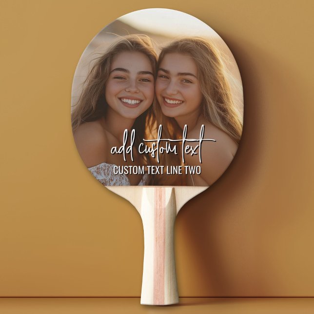 Fullt Photo med 2 Linjer-text - skript och Mod Pingisracket (Custom Pink Pong Paddle)