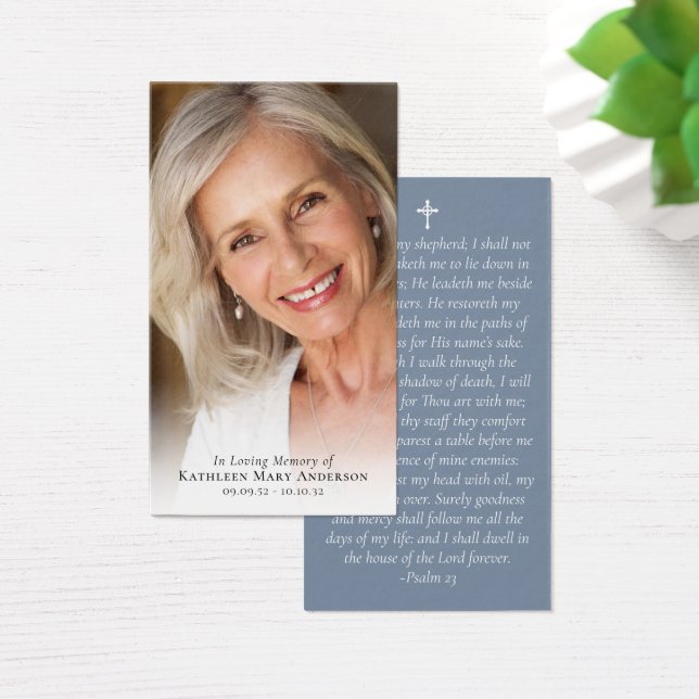 Fullt Photo Memorial Prayer Card Visitkort (Skivbord)