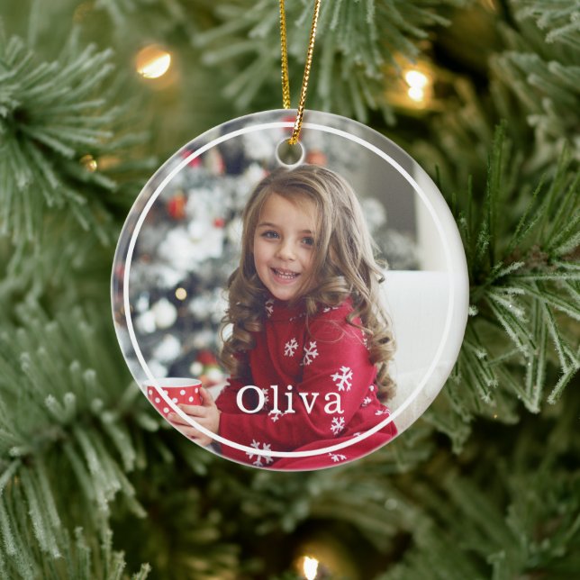 Fullt Photo Minimal & Modern två fotolayout Julgransprydnad Keramik (Träd)